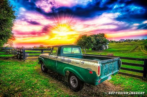 sunset ford clouds truck nikon unitedstates kentucky f100 hdr bloomfield bardstown tokina1224mm d7000