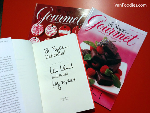 Autographed book and Gourmet magazine by Ruth Reichl