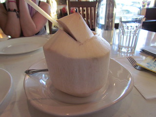 Coconut juice at Araya's