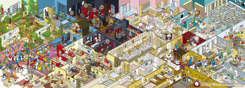 IKEA - Families & Apartments Advertising Campaign Illustration - Isometric Pixel Art by Rod Hunt