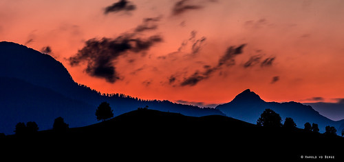 sunset mountains alps tree silhouette austria oostenrijk österreich sommer bergen alpen lastlight saalfelden salzburgerland steineresmeer haroldvandenberge
