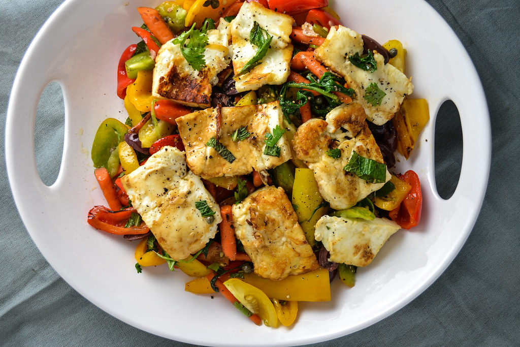 Halloumi with Bell Peppers, Carrots, Capers and So Much Other Good Stuff | Things I Made Today