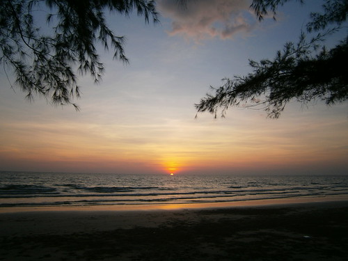 ocean sunset sky beach thailand skies beaches chanthaburi