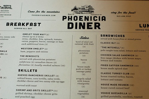 The Phoenicia Diner's menu by Eve Fox, The Garden of Eating copyright 2014