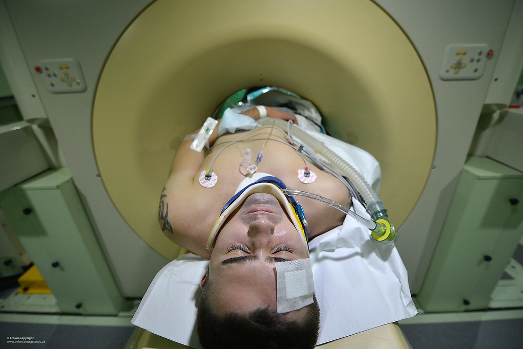 RAFPatient Being Prepared for Analysis in a CT Scanner Personnel Returning from Afghanistan