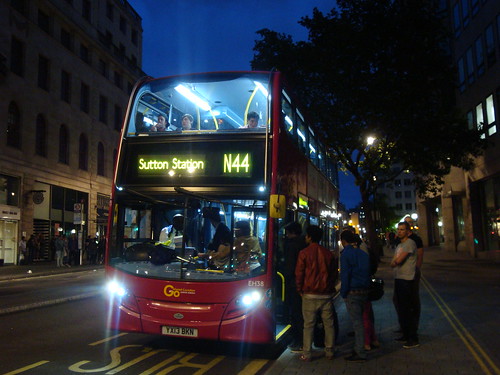 London General EH38 on Route N44, Charing Cross Station
