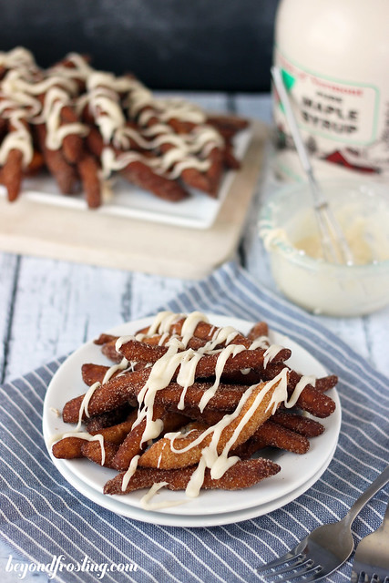 Cinnamon Sugar Donut Fries with a brown butter maple glaze