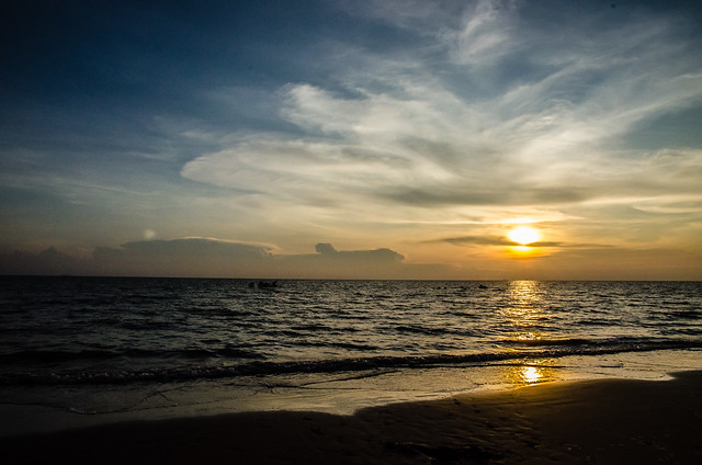 Golden sunset view from Golden Sea Restaurant, Tanjung Sepat