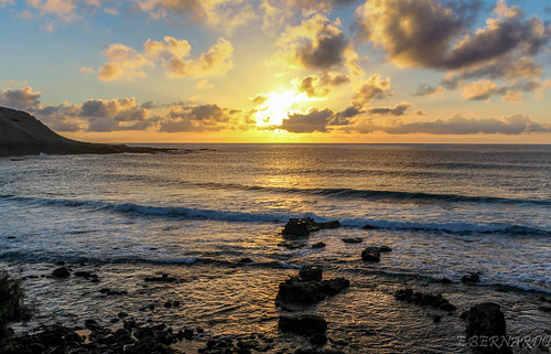 ocean sunset portugal clouds island rocks waves dusk atlantic santamaria hillside anjos azores acores