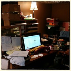Gosh, I can't imagine why I feel so disorganized and scattered today. #workspace #office #chaos