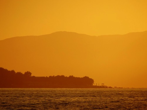 sunset sea mountains beach landscape gold golden silhouettes clear greece crete sunsetbeach kriti