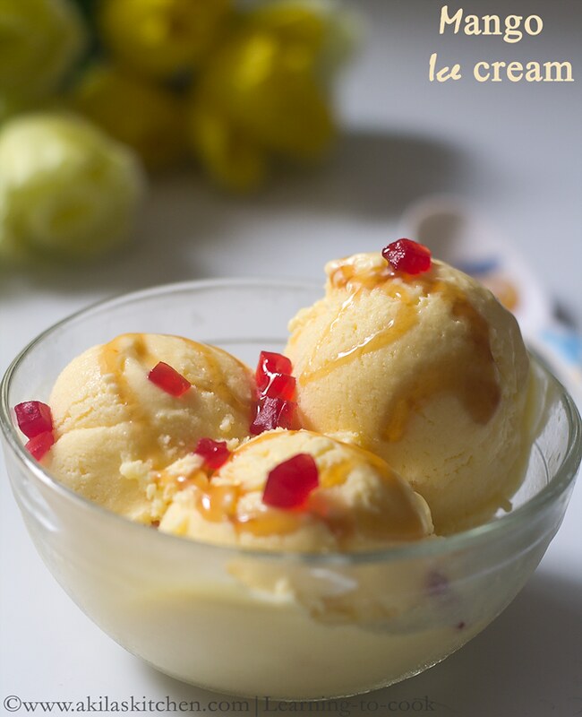 eggless mango ice cream