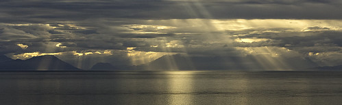 sky mountains water alaska clouds cookinlet ninilchick crepescularrays