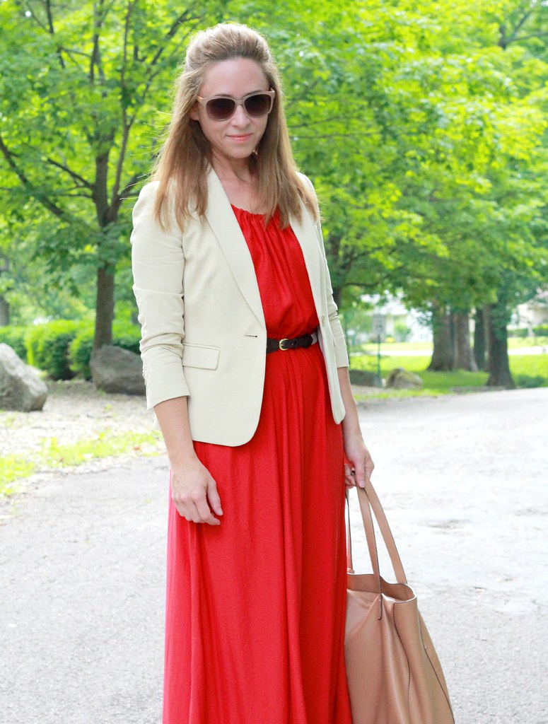 how to style a maxi dress for work via Kristina J blog