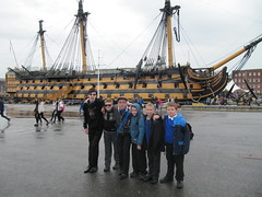 The Boys in front of HMS Victory