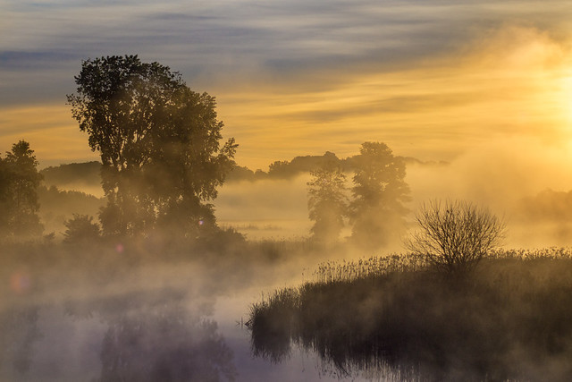 River, Fog, Foggy, Morning Fog, Sunrise, Kewaunee, Wisconsin, WI