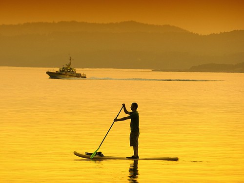 silhouette jamesbay vancouverisland sunset paddleboarding lekwungen lekungen