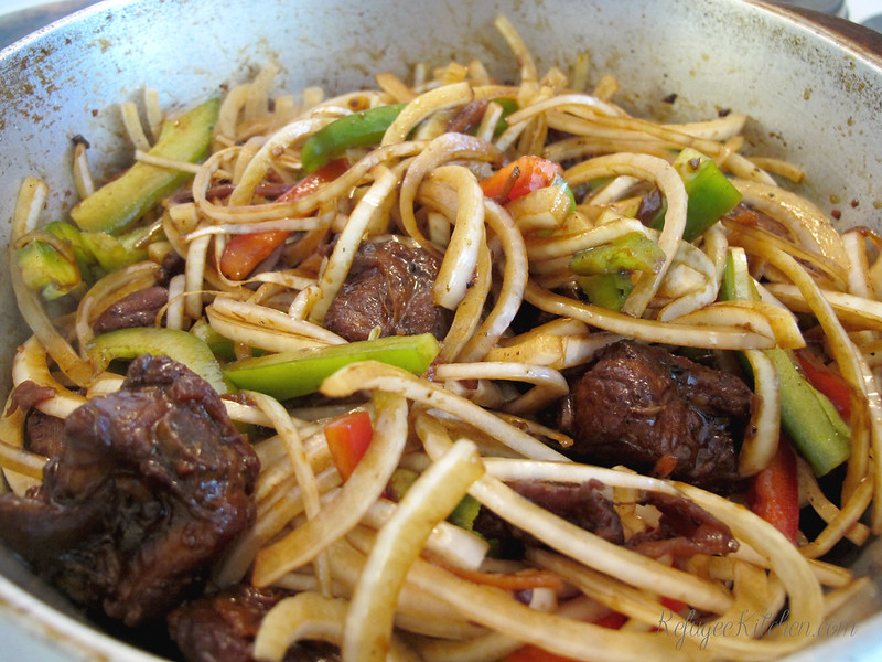 Short Ribs Stir Fry w/ Peppers, Pineapple and Thai Basil