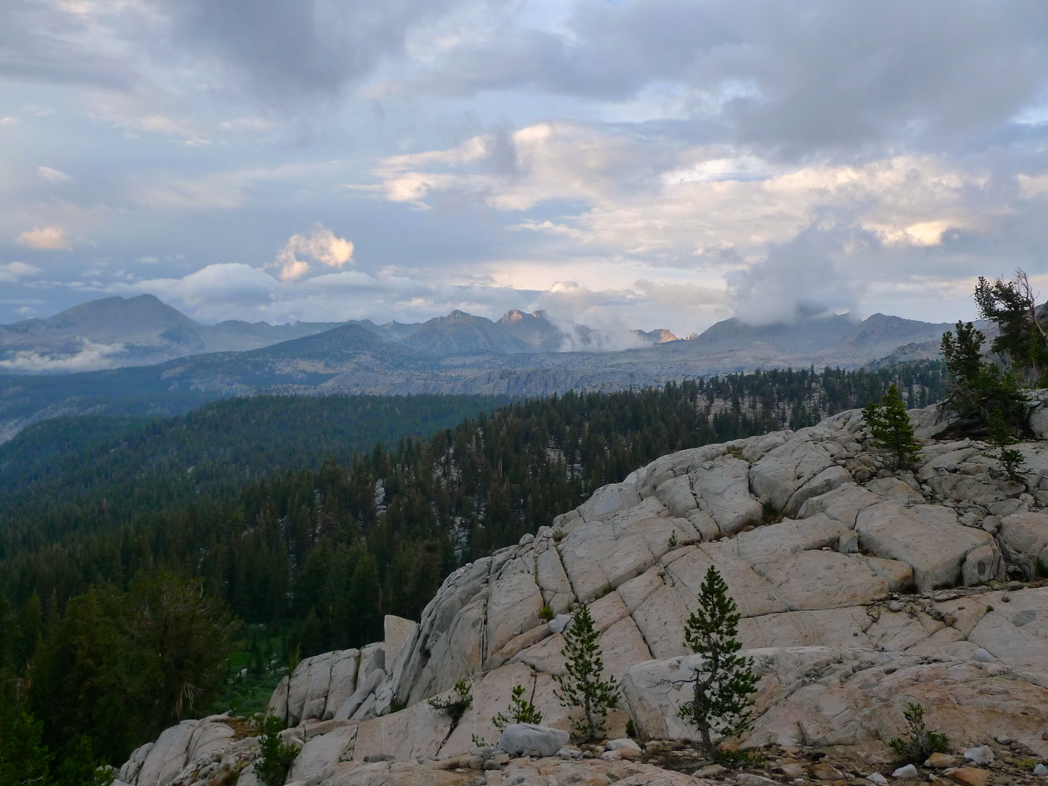 Evening sun lights up Yosemite high country