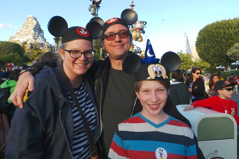 Disneyland family in Mickey Mouse ears hats