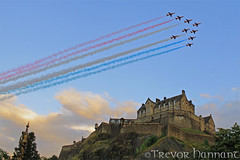 Red Arrows flypast at the Edinburgh Military Tattoo 2014