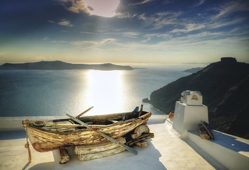 sunset boat view santorini greece grecia hdr mediterraneansea sigma1020mm photomatixhdr fedesk8 nikond7000