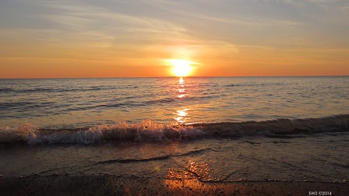 grandbend turnbulls sunset beach lakehuron summer waves landscape water serene