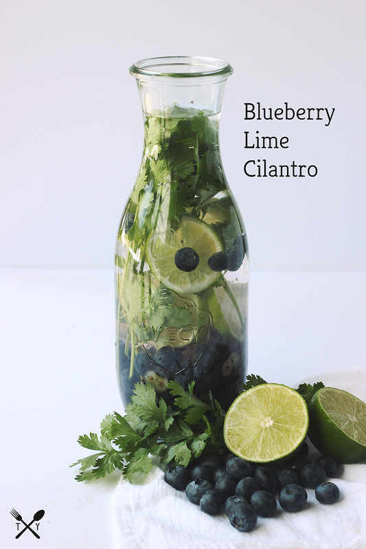 blueberry lime cilantro infused water