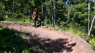 Mountain bike embankments on the trail - Copper Harbor is known to offer some of the country's best mountain bike trails