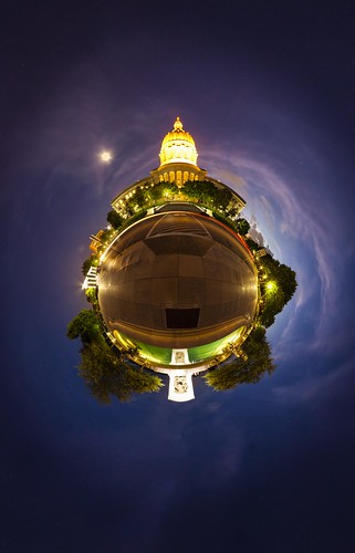 Notley "Notley Hawkins" 10thavenue "Missouri Photography" "Notley Hawkins Photography" pano 360 planet "little planet" 2014 clouds sky "cloudy sky" PTgui "Flexify 2" "blue hour" "The blue hour" evening night nocturne September "Jefferson City" Missouri "Cole County Missouri" architecture capitol "State Capitol" "Sigma 8 MM"