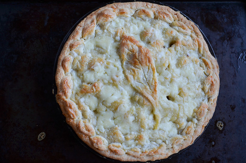 Cheddar Cheese Apple Pie with Fall Leaf Crust