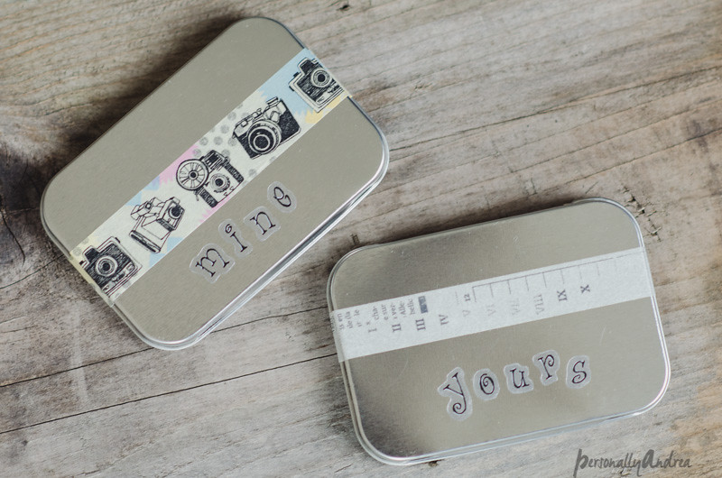 Business Cards with a decorated carrying tin | personallyandrea.com