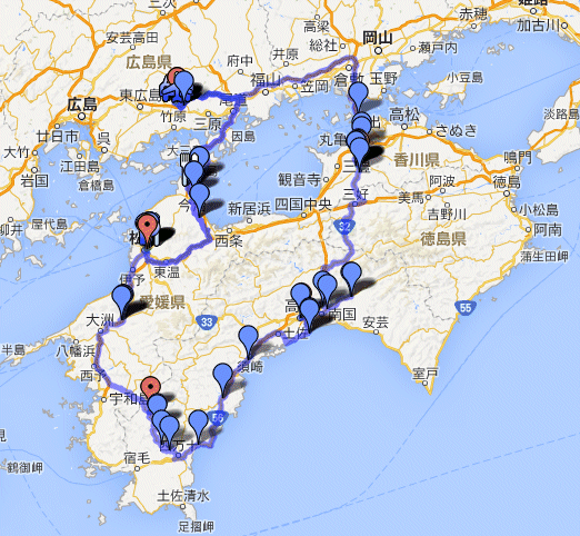All Route in Shikoku