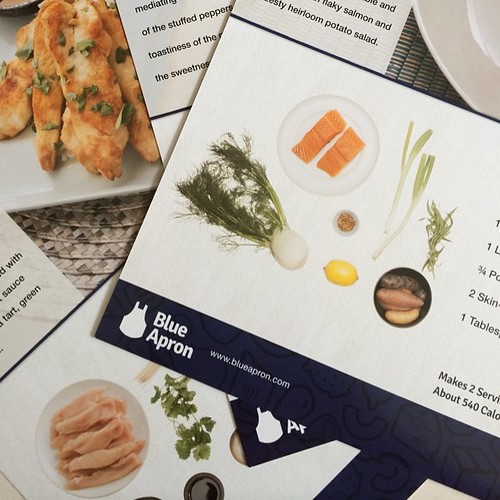 I got a box in the mail from @blueapron today. Gonna give this service a try this week.