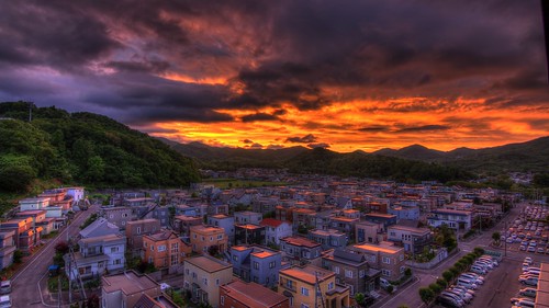 sunset sky sun shower sapporo hokkaido cannon hdr magiclantern eos60d saikachi n43cd nakanosawa