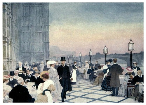 010-Te en la terraza de la Camara de los Comunes-The colour of London 1907- Yoshio Markino