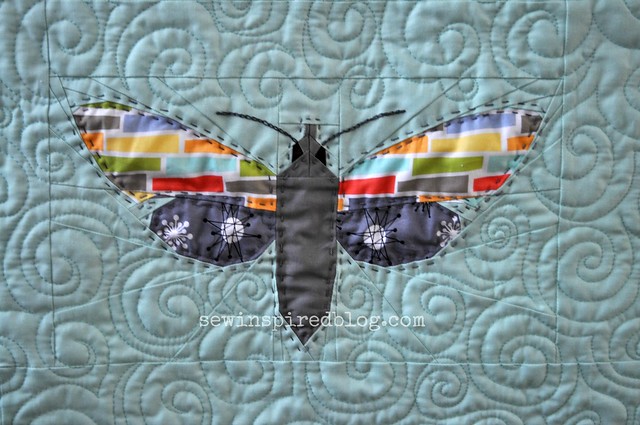 moth quilt detail