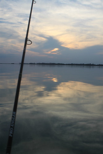 Beautiful sunset on a day of fishing.