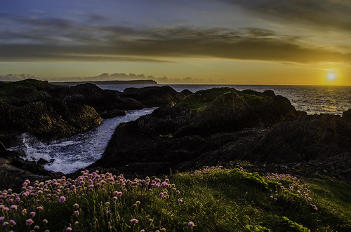 ocean ireland sunset irish coast atlantic ballintoy