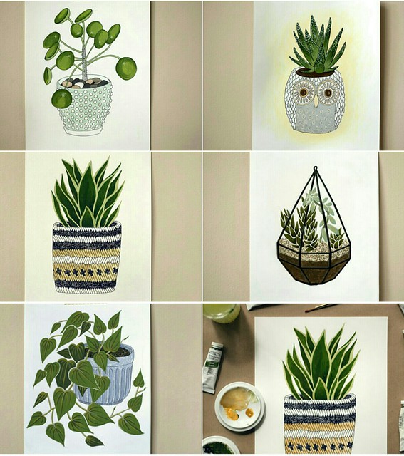 workspace wednesday: painting plant portraits