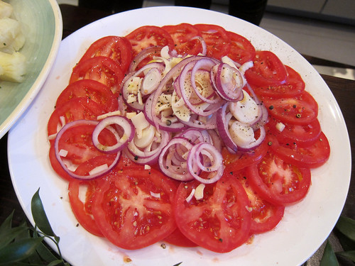 Palm Heart, Tomato and Red Onion Salad