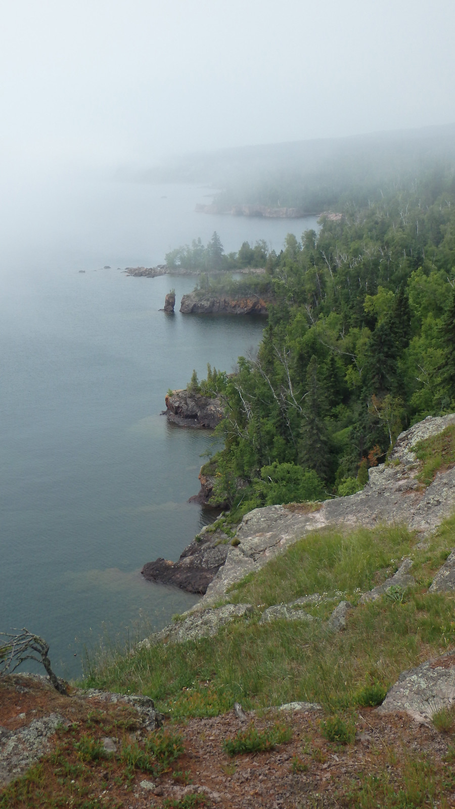 fog along the Lake Superior shoreline from Shovel Point
