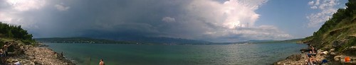 sea panorama nature clouds croatia novigrad