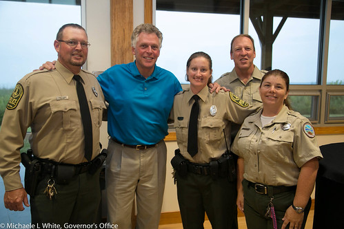 Governor McAuliffe met with Belle Isle State Park staff while highlighting the new Virginia Oyster Trail