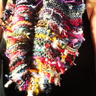 My first knit design (Boho Hobo) which really is a method. #scraps #leftover  #knit #cowl #infinity