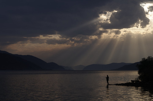 sunset silhouette landscape fisherman romania gorges danube