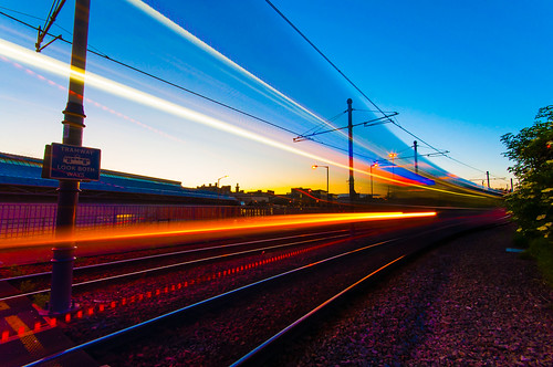 longexposure blue sunset england sky unitedkingdom sheffield yorkshire tracks vivid tram wideangle lighttrails sigma1020mm nikond5000