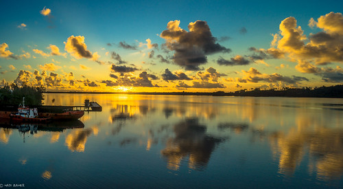 new light sun reflection sunrise island dawn guinea first papua manus