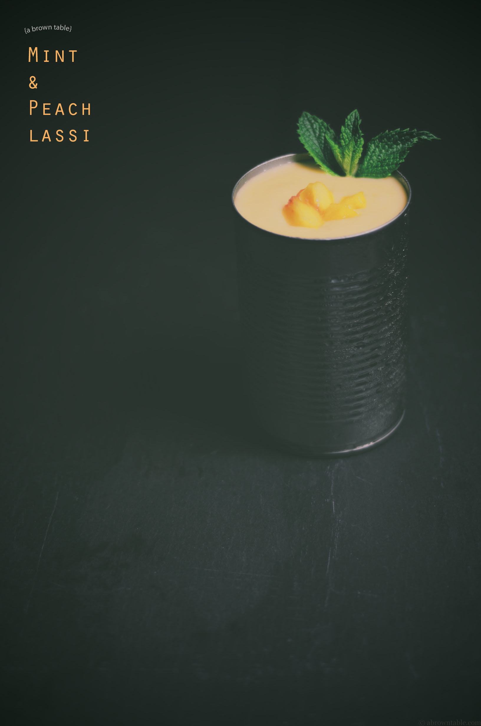 peach and mint lassi drink