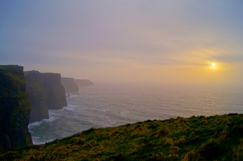 ocean ireland sunset water europe cliffs cliffsofmoher moher